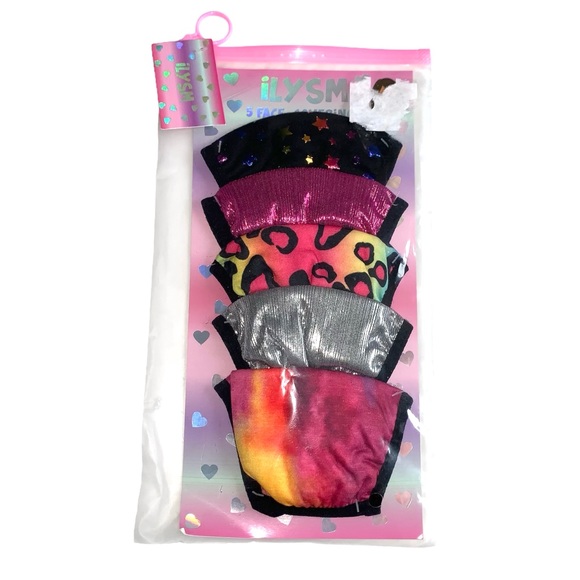 New ILYSM Kids Face Mask Set of 5 - Picture 2 of 4